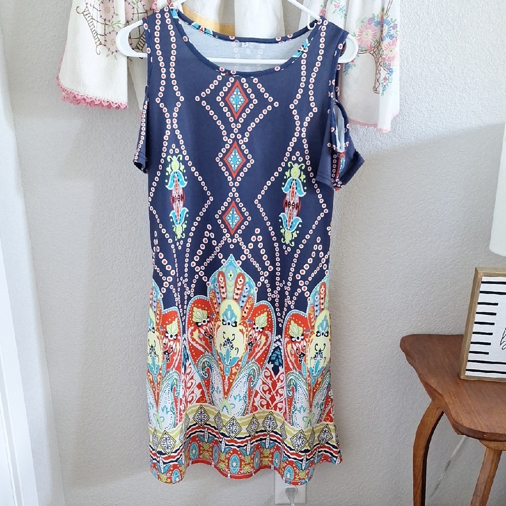 Source Unknown Multicolor High Low Dress